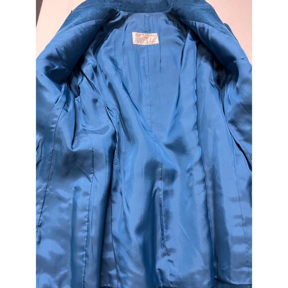 Cheng & Cheng Tailor Blue Suede Suit Dress Custom Design RARE! EUC! - Picture 9 of 11